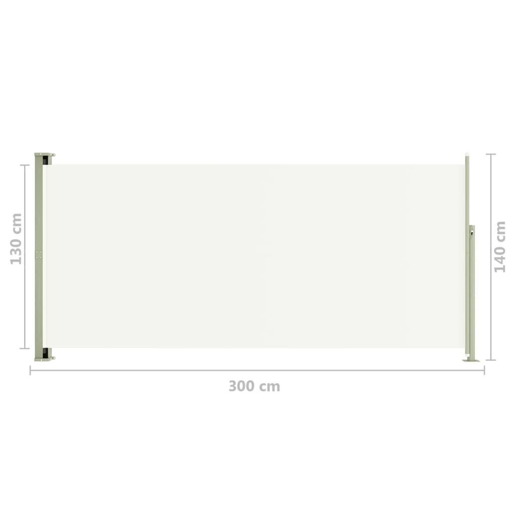 vidaXL lahtitõmmatav terrassi külgsein, 140 x 300 cm, kreemjas цена и информация | Päikesevarjud, markiisid ja alused | kaup24.ee