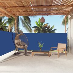 vidaXL lahtitõmmatav külgsein, sinine, 140 x 600 cm hind ja info | Päikesevarjud, markiisid ja alused | kaup24.ee