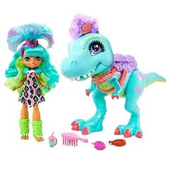 Кукла Mattel GTL69 - Cave Club - T-Rex und Uhrzeit Puppe, mit Zubeh, Rockelle mit Tyrasaurus цена и информация | Игрушки для девочек | kaup24.ee