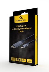 Адаптер видеокабеля Gembird CC-USB3C-DPF-01-6 1,8 м USB Type-C DisplayPort Черный, Серый цена и информация | Кабели и провода | kaup24.ee