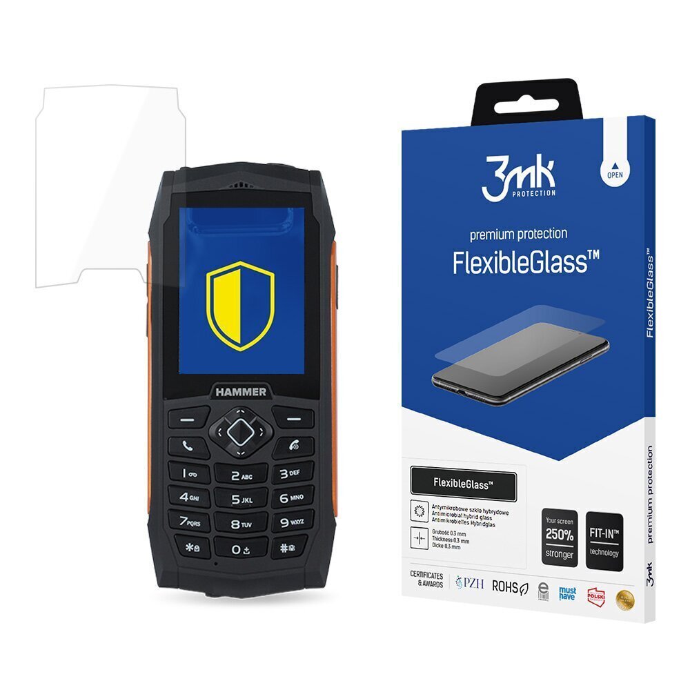 MyPhone Hammer 3/3 Plus - 3mk FlexibleGlass™ screen protector hind ja info | Ekraani kaitsekiled | kaup24.ee