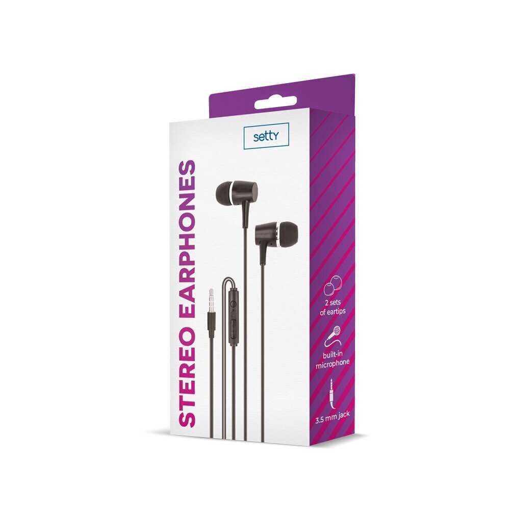 Setty wired earphones black hind ja info | Kõrvaklapid | kaup24.ee