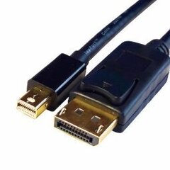 Brackton miniDisplayPort Male - DisplayPort Male 2m Black цена и информация | Кабели и провода | kaup24.ee