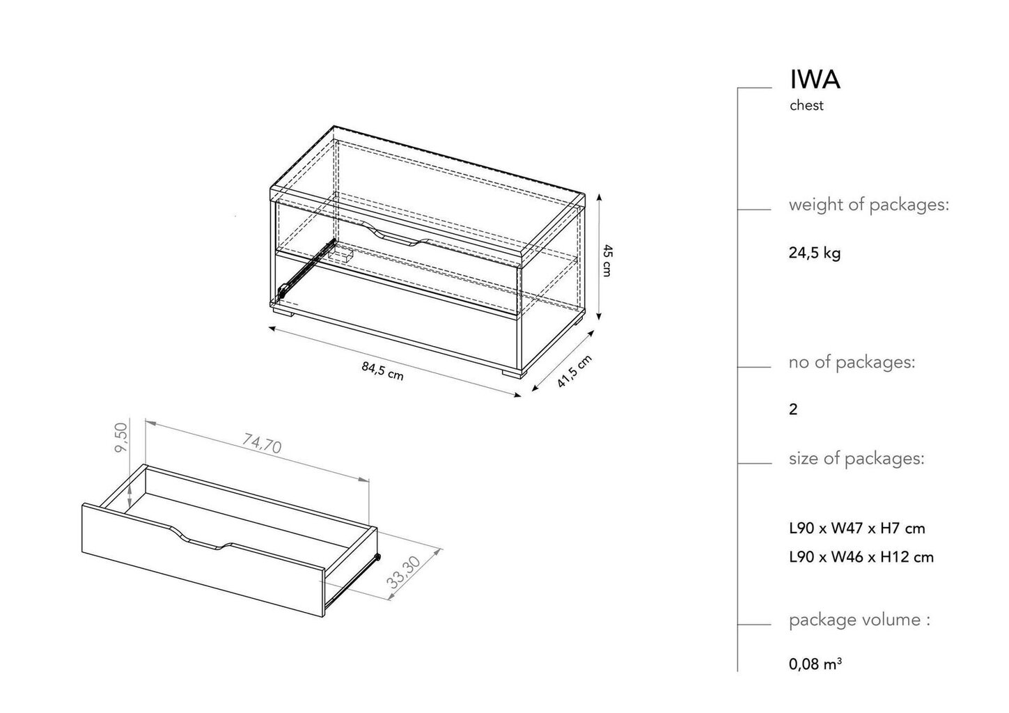 Esikupink BSL Concept Iwa, 84,5x41,5x45 cm, must цена и информация | Jalatsikapid, jalatsiriiulid | kaup24.ee