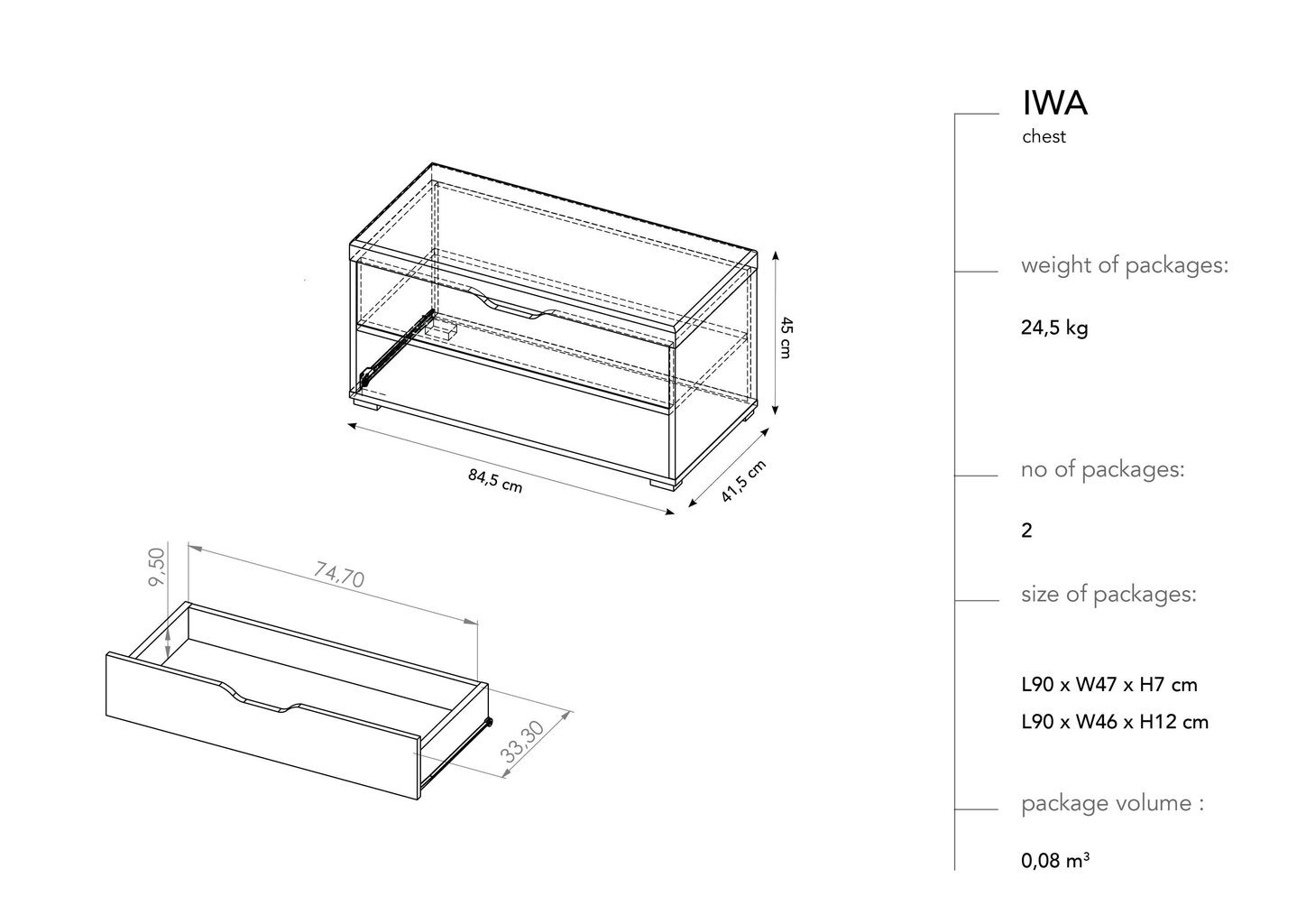 Esikupink BSL Concept Iwa, 84,5x41,5x45 cm, pruun hind ja info | Jalatsikapid, jalatsiriiulid | kaup24.ee