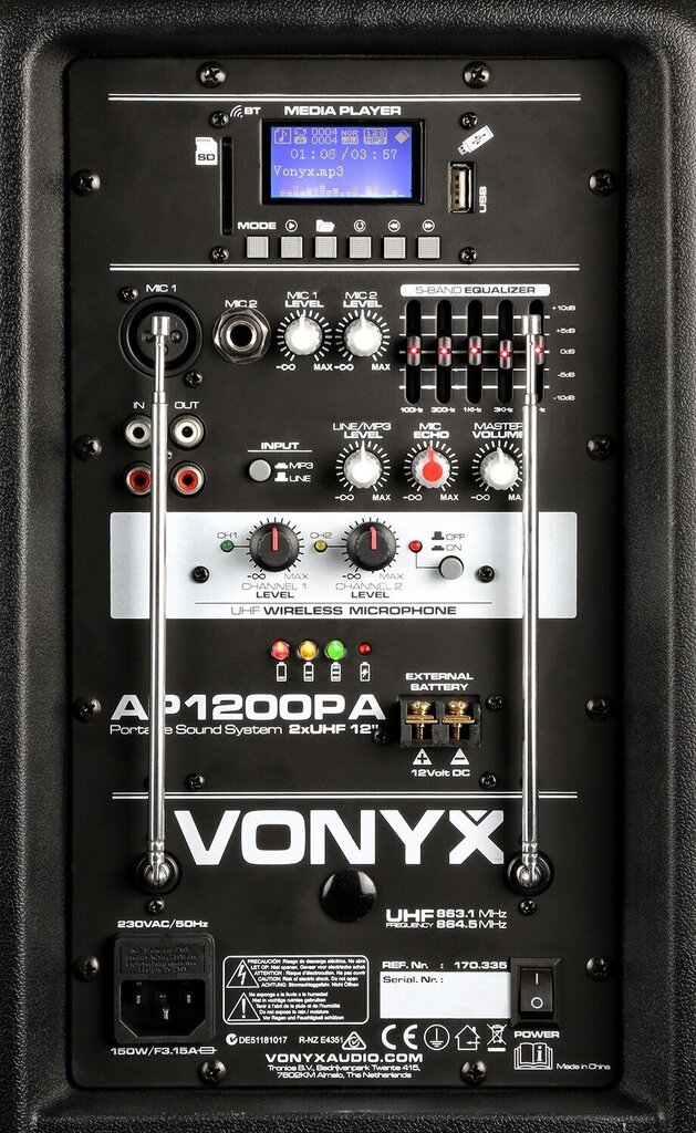 Vonyx AP1200PA kaasaskantav kõlar 12" цена и информация | Kõlarid | kaup24.ee