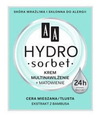 Увлажняющий крем для лица с экстрактом бамбука AA Hydro Sorbet 50 мл цена и информация | Кремы для лица | kaup24.ee