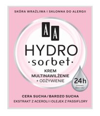 Niisutav ja toitev näokreem passioni ekstraktiga AA Hydro Sorbet 50 ml цена и информация | Кремы для лица | kaup24.ee