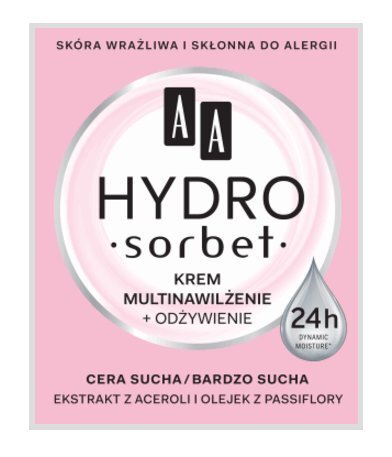 Niisutav ja toitev näokreem passioni ekstraktiga AA Hydro Sorbet 50 ml hind ja info | Näokreemid | kaup24.ee