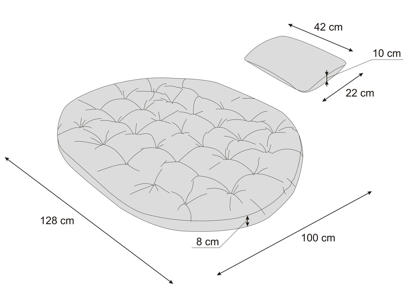 Ripptooli padi Hobbygarden Moon 3D, roheline hind ja info | Toolipadjad ja -katted | kaup24.ee