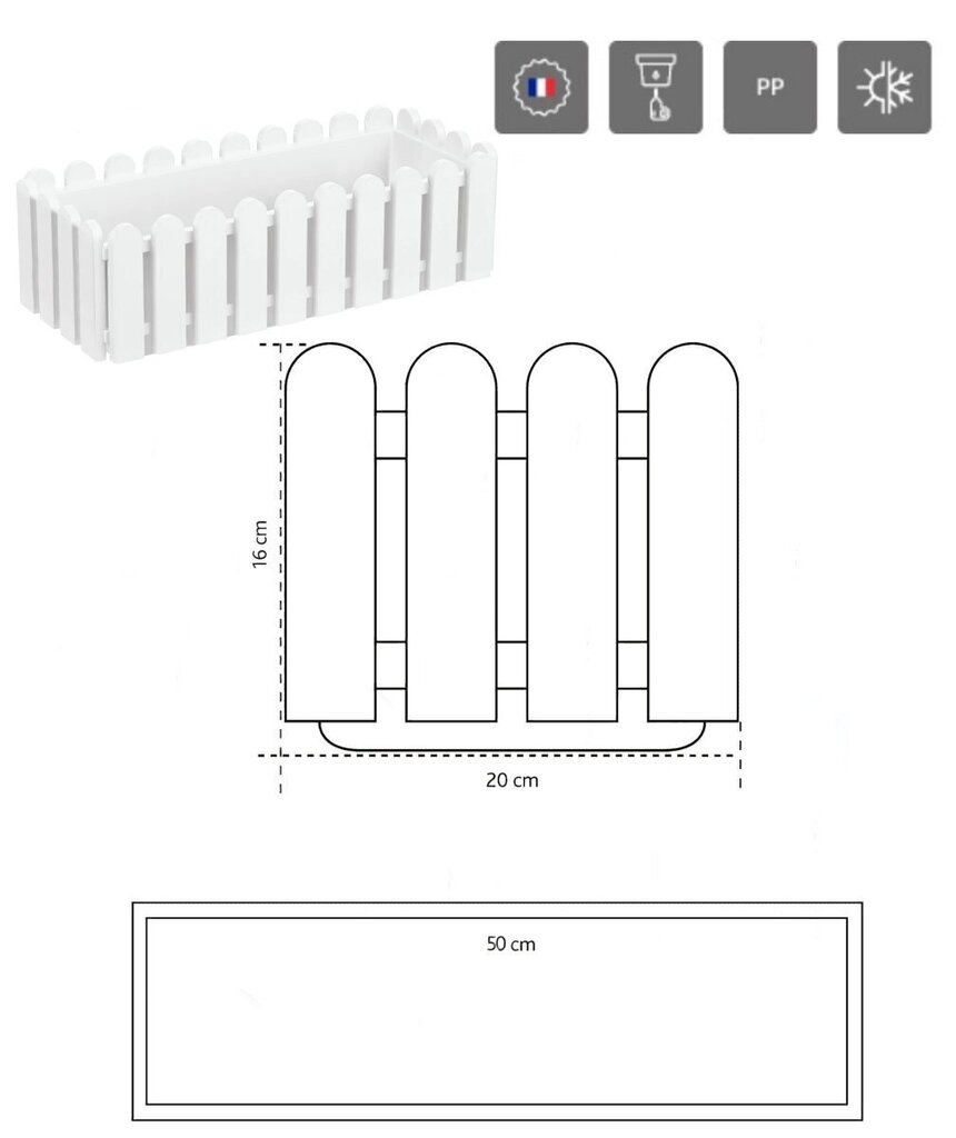 Landhaus lillekast automaatse kastmisega, 50 x 20 x 16,5 cm maalähedane, kollane hind ja info | Lillekastid | kaup24.ee