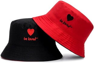 Kahepoolne müts-ämbrimüts M4, punane-must hind ja info | Naiste mütsid ja peapaelad | kaup24.ee