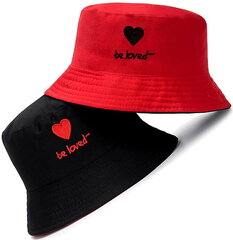 Kahepoolne müts-ämbrimüts M4, punane-must hind ja info | Naiste mütsid ja peapaelad | kaup24.ee