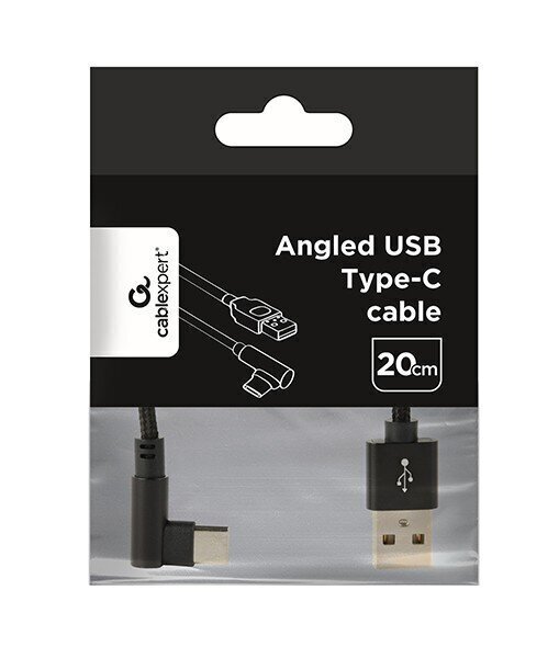 CABLE USB2 TO USB-C ANGLED/CC-USB2-AMCML-0.2M GEMBIRD hind ja info | Mobiiltelefonide kaablid | kaup24.ee