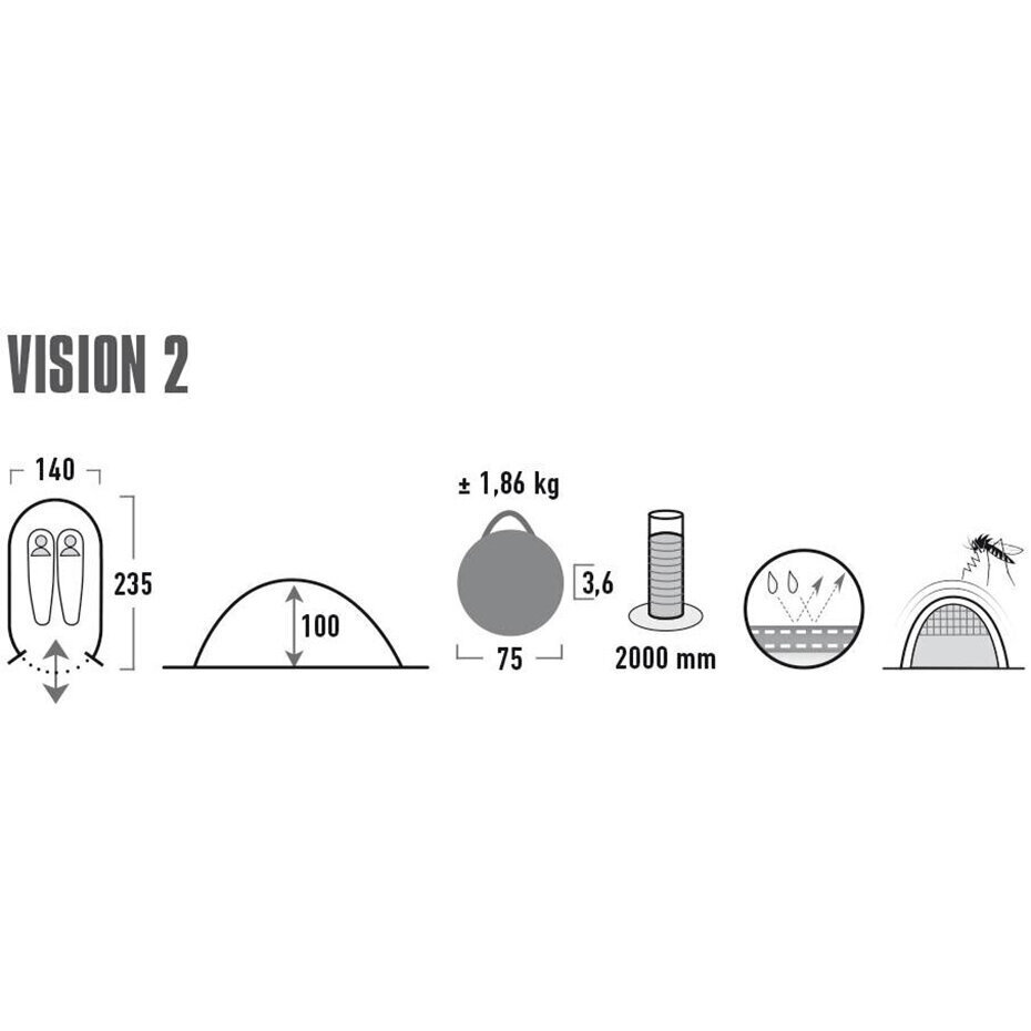Telk High Peak Vision 2 10282, hall hind ja info | Telgid | kaup24.ee