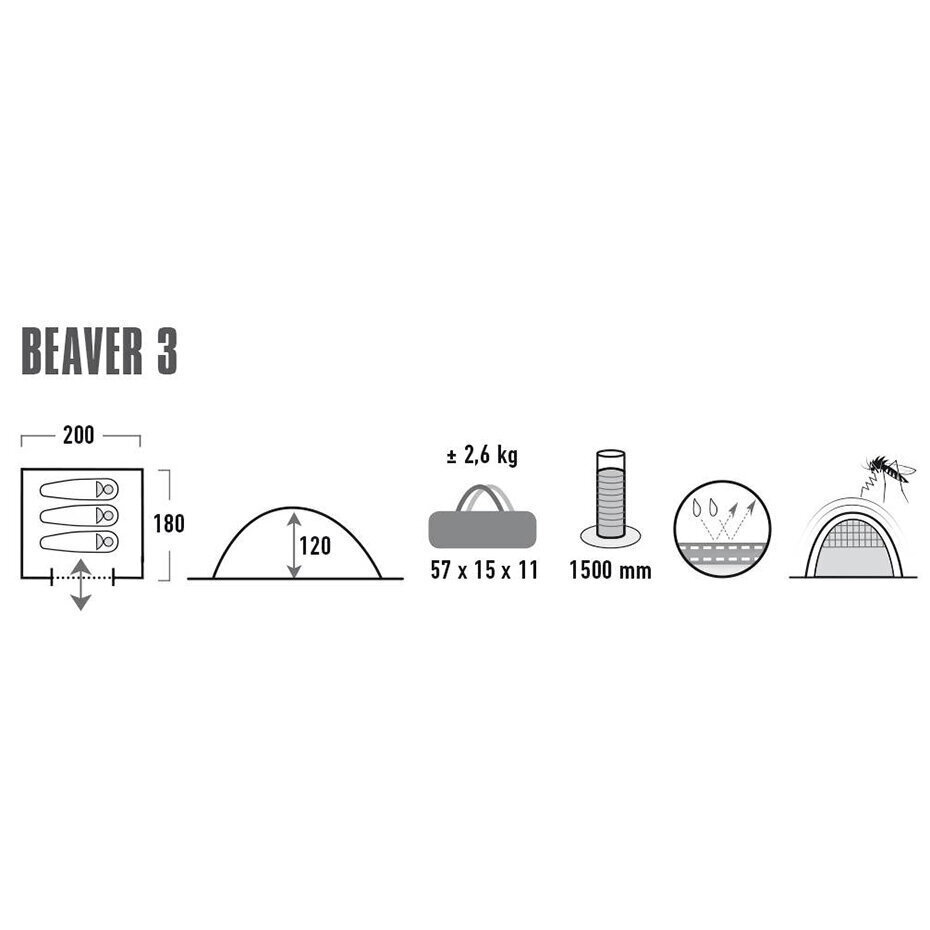 Telk High Peak Beaver 3 10322, hall цена и информация | Telgid | kaup24.ee