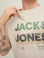 JACK & JONES meeste T-särk 12210420*01, beež/roheline 5715223256244 цена и информация | Meeste T-särgid | kaup24.ee