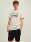 JACK & JONES meeste T-särk 12210420*01, beež/roheline 5715223256244 цена и информация | Meeste T-särgid | kaup24.ee