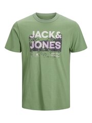 JACK & JONES meeste T-särk 12210420*04, roheline/beež 5715223256350 цена и информация | Мужские футболки | kaup24.ee