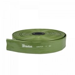 Плоский шланг для воды Bradas AGRO-FLAT PVC, W.P.4 / B.P.12 Bar, 3"- 30m, Green цена и информация | Оборудование для полива | kaup24.ee