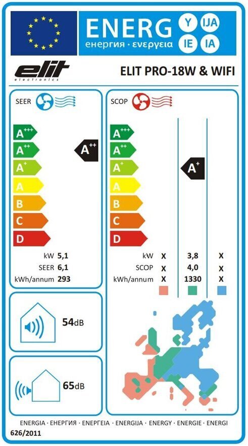 Konditsioneer Elit PRO-18RW WiFi I/O hind ja info | Õhksoojuspumbad, konditsioneerid | kaup24.ee