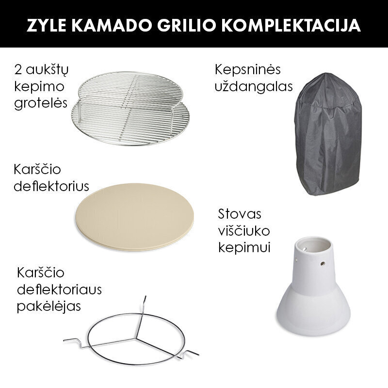 Grill Zyle Kamado, ZY18KSRDSET, koos tarvikutega, 45 cm hind ja info | Grillid | kaup24.ee