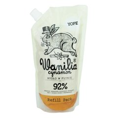 Yope vanilje ja kaneeli niisutav vedelseep 500 ml, täitepakk цена и информация | Мыло | kaup24.ee