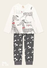 Детская пижама Boboli 63B501*1111, белая/серая 8445470028468 цена и информация | Пижамы, халаты для девочек | kaup24.ee