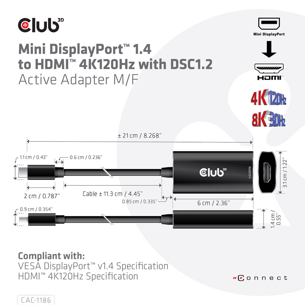 Club 3D CAC-1186 hind ja info | USB jagajad, adapterid | kaup24.ee