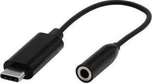 Adapter USB USB-C - Jack 3.5mm Must hind ja info | USB jagajad, adapterid | kaup24.ee
