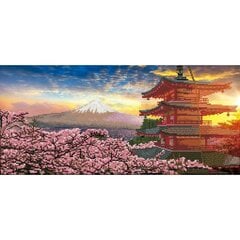 Алмазная мозаика Mout Fuji and chureito Pagoda at sunset Japan 33х72 см цена и информация | Алмазная мозаика | kaup24.ee