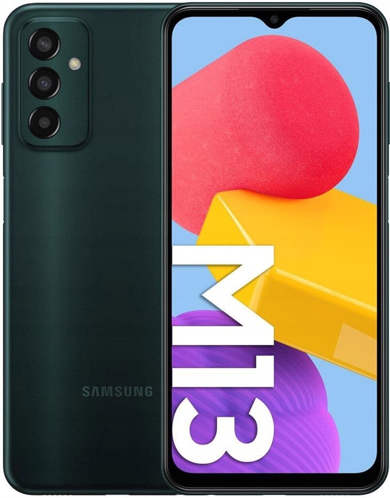 Samsung Galaxy M13,4G, 4/64GB, Dual SIM SM-M135FZGU Deep Green hind ja info | Telefonid | kaup24.ee