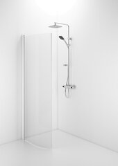 Poolringikujuline dušisein Ifö Space SBVK 800 White, läbipaistev klaas koos käepide profiiliga hind ja info | Dušikabiinide uksed ja seinad | kaup24.ee