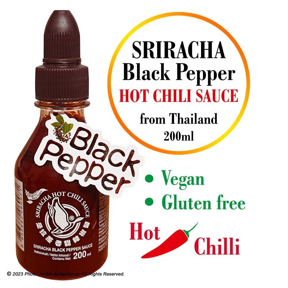 Sriracha vürtsikas tšillikaste musta pipraga - Sriracha Hot Chilli sauce with Black Peper, Flying Goose Brand, 200 ml hind ja info | Kastmed | kaup24.ee