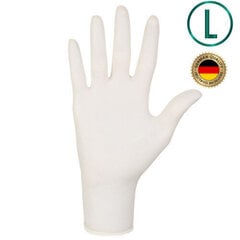 Latekskindad Nitras Polymer Soft valge, L suurus 100 tk (ilma pulbrita) hind ja info | Esmaabi | kaup24.ee