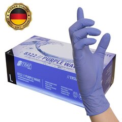 Нитрас нитриловые перчатки Wave purple, M размер 100 шт. цена и информация | Аптечки | kaup24.ee
