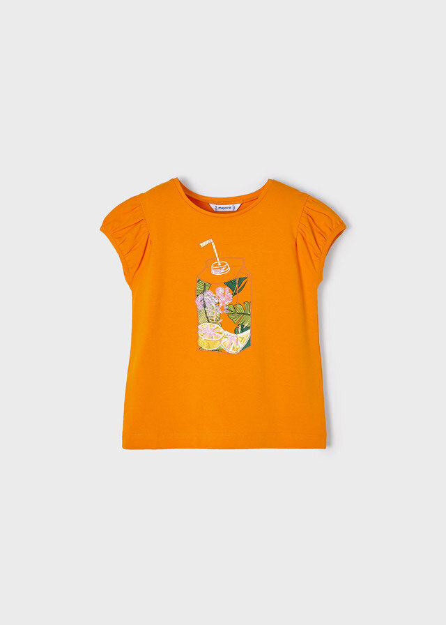 Tüdrukute T-särk Mayoral lühikeste varrukatega 3047-71, oranž hind ja info | Tüdrukute särgid | kaup24.ee