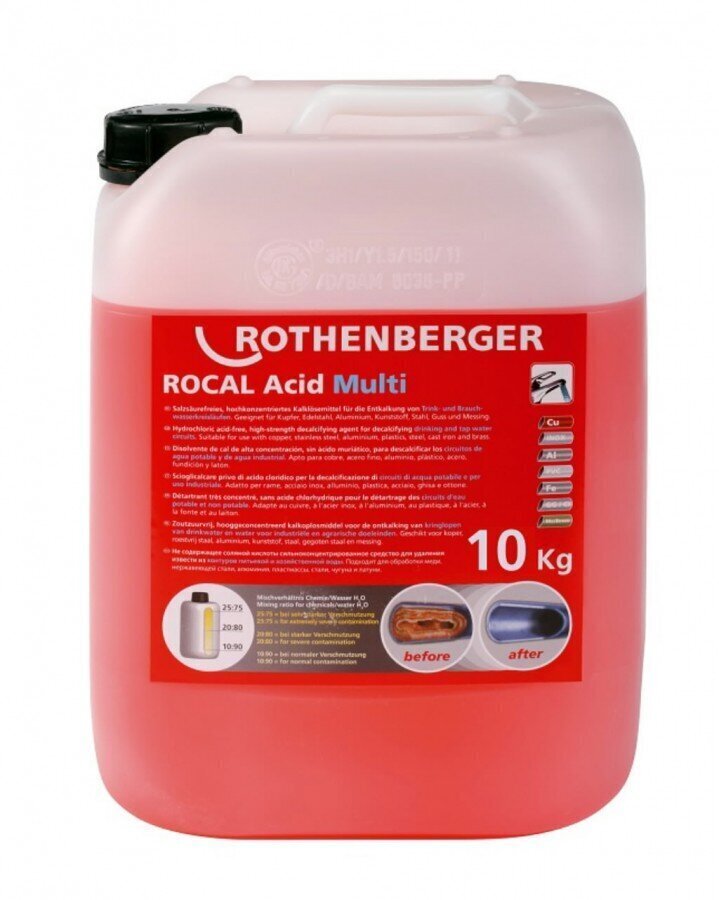 Multi katlakivieemalduskontsentraat Rothenberger Rocal Acid, 10 L hind ja info | Puhastusvahendid | kaup24.ee
