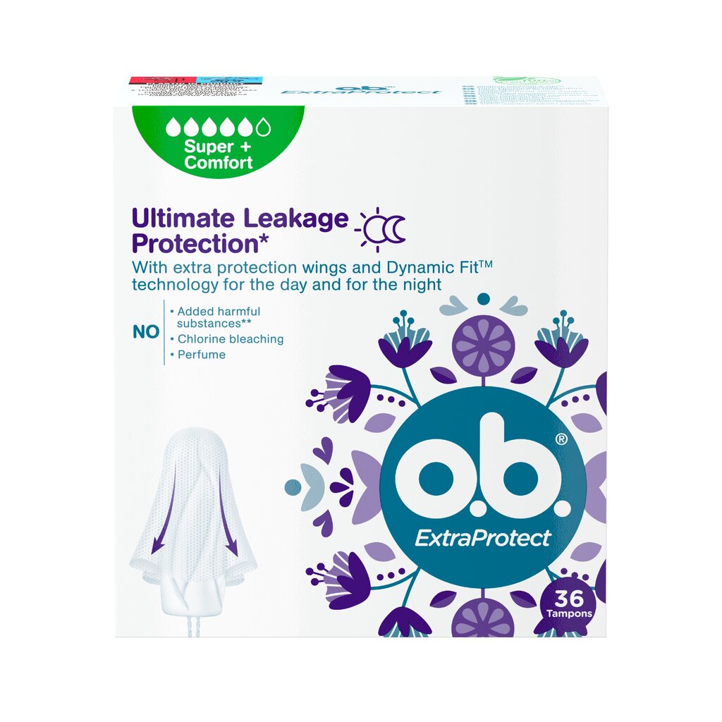 Tampoonid O.B. ProComfort Extra Protect Super Plus, 36 tk. цена и информация | Tampoonid, hügieenisidemed, menstruaalanumad | kaup24.ee