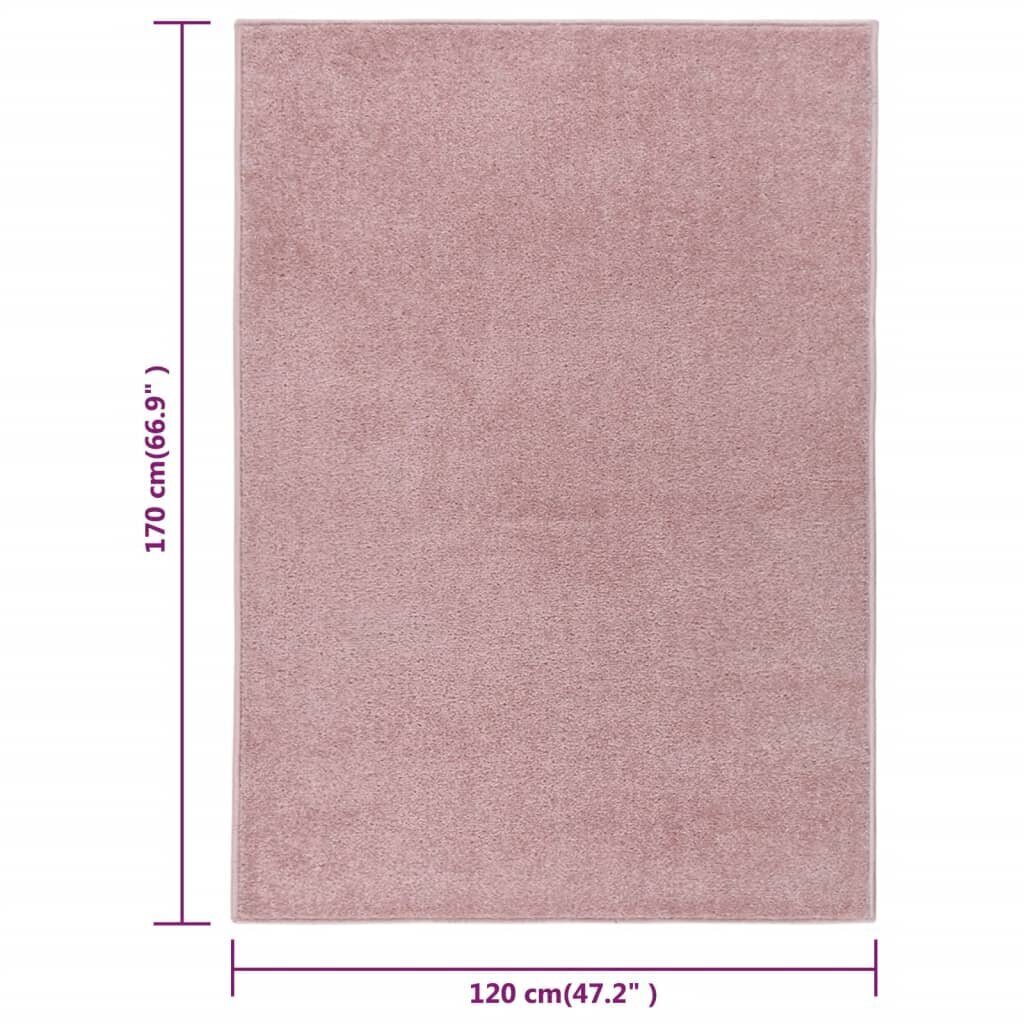 vidaXL vaip, lühike narmas, 120 x 170 cm, roosa hind ja info | Vaibad | kaup24.ee
