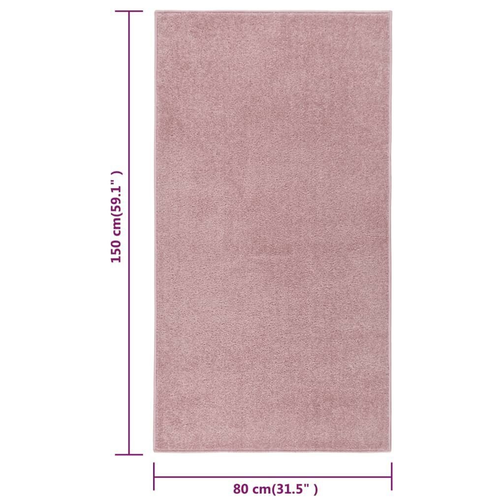 vidaXL vaip, lühike narmas, 80 x 150 cm, roosa hind ja info | Vaibad | kaup24.ee