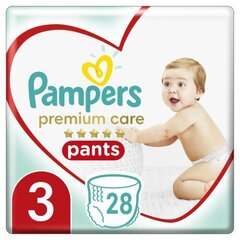 Püksmähkmed Pampers Premium Care Pants, Suurus 3, 28 Mähet, 6 - 11 kg hind ja info | Mähkmed | kaup24.ee