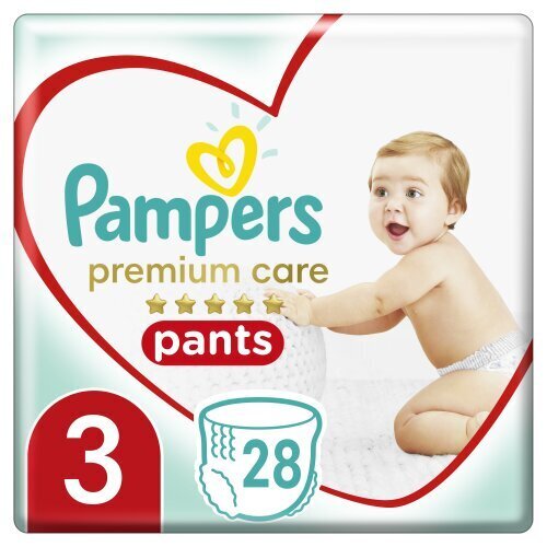 Püksmähkmed Pampers Premium Care Pants, Suurus 3, 28 Mähet, 6 - 11 kg цена и информация | Mähkmed | kaup24.ee