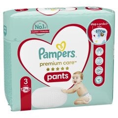 Püksmähkmed Pampers Premium Care Pants, Suurus 3, 28 Mähet, 6 - 11 kg цена и информация | Подгузники | kaup24.ee