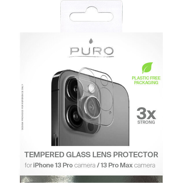 Karastatud klaasist kaamera objektiivi kaitse Puro, Apple iPhone 13 Pro ja Apple iPhone 13 Pro Max цена и информация | Ekraani kaitsekiled | kaup24.ee