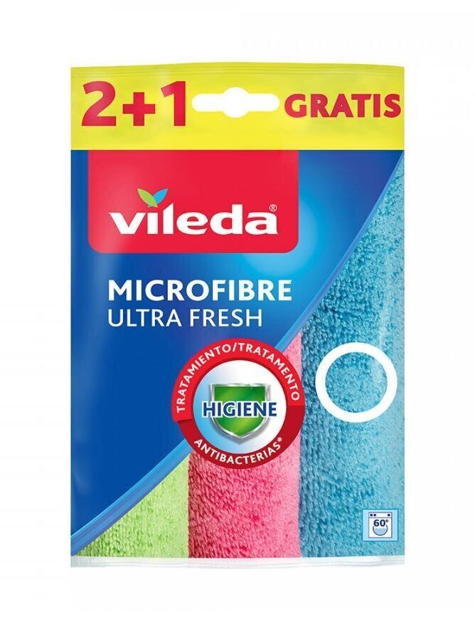 Vileda lapid Mikrofibra Ultra Fresh, 3 tk. цена и информация | Puhastuslapid, salvrätikud | kaup24.ee