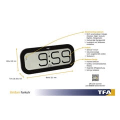 Цифровые радиочасы с часовым ритмом TFA Bimbam 60.4514, черный цена и информация | Часы | kaup24.ee