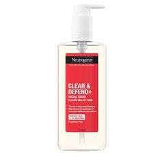 Гель для ежедневного умывания NEUTROGENA Clear & Defend+ Facial, 200 мл. цена и информация | Аппараты для ухода за лицом | kaup24.ee