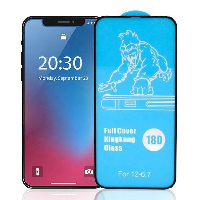 LCD kaitsev karastatud klaas 18D Airbag Shockproof Xiaomi Redmi Note 11/Poco M4 Pro 4G must hind ja info | Ekraani kaitsekiled | kaup24.ee