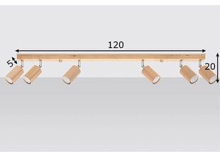 Laevalgusti Sollux Berg 6 цена и информация | Потолочные светильники | kaup24.ee